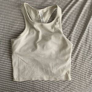 Lululemon Ebb to Street Cropped Racerback Top Bone 6